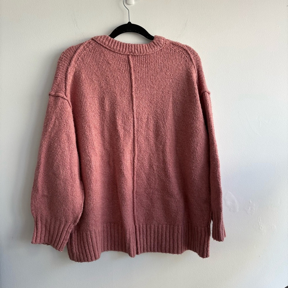 Free People Pink Brookside Oversized Slouchy Sweater Sz XS - Picture 3 of 8